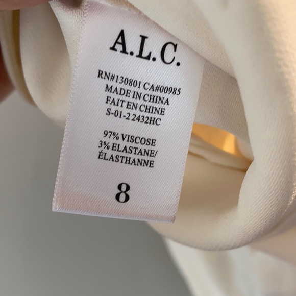 NWT A.L.C. Off White Viscose Wide Leg Cropped Pants Trousers Women's 8 - Picture 16 of 16